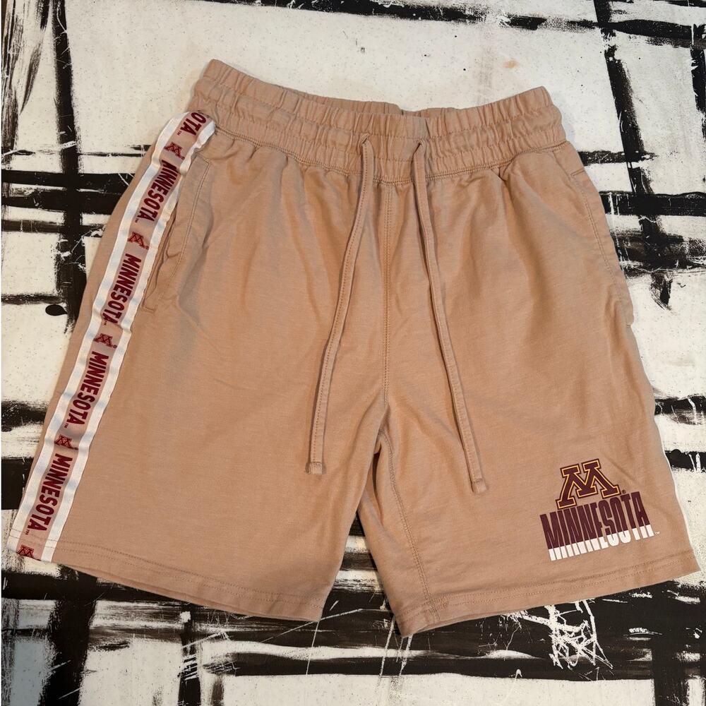 Minnesota Golden Gophers Men’s Athletic Shorts – Tan/Beige – Elastic Waist - M/L